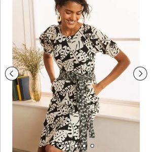 Boden Amanda Banana Leaf Jersey Knit Dress